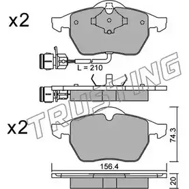 Тормозные колодки, дисковые, комплект TRUSTING 2067 6 1748799 20678 188.0 изображение 0