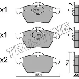 Тормозные колодки, дисковые, комплект TRUSTING 188.1 1748800 21624 2 0676 изображение 0