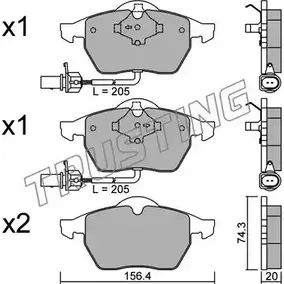 Тормозные колодки, дисковые, комплект TRUSTING 188.3 21938 2067 6 1748802 изображение 0