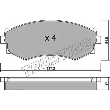 Тормозные колодки, дисковые, комплект TRUSTING 197.0 1748815 215 26 0NCVBZ
