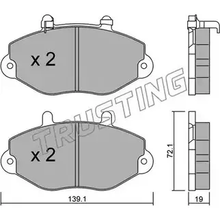 Тормозные колодки, дисковые, комплект TRUSTING 202.1 2146 9 ZG95T 1748825