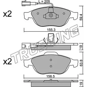 Тормозные колодки, дисковые, комплект TRUSTING 229.0 23141 1748868 2 3140