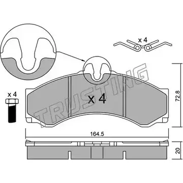 Тормозные колодки, дисковые, комплект TRUSTING PUZKGNC 291 53 271.1 1748930 изображение 0