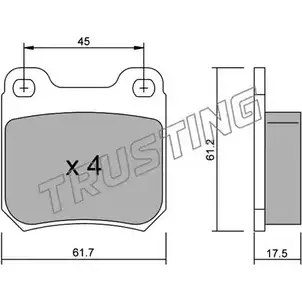 Тормозные колодки, дисковые, комплект TRUSTING E2KU7RW 2105 0 1748957 284.1 изображение 0