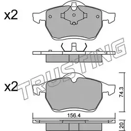 Тормозные колодки, дисковые, комплект TRUSTING 21849 288.0 1748961 2 1848