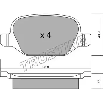 Тормозные колодки, дисковые, комплект TRUSTING 2351 7 333.1 1749030 25237