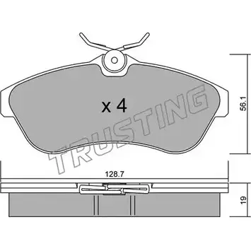 Тормозные колодки, дисковые, комплект TRUSTING 7Y75ZU 338.0 1749039 2 3409