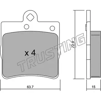 Тормозные колодки, дисковые, комплект TRUSTING 219 19 1749063 BT2W5 352.0