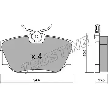 Тормозные колодки, дисковые, комплект TRUSTING 2 3224 1749067 355.0 0RTAX1