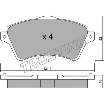 Тормозные колодки, дисковые, комплект TRUSTING W3KQ22I 2 3615 358.0 1749072