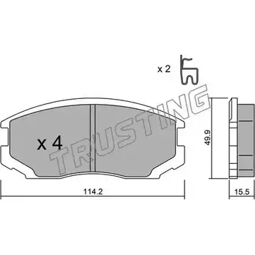 Тормозные колодки, дисковые, комплект TRUSTING 34Y NB 391.0 1749111 K979K6 изображение 0