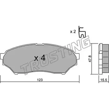 Тормозные колодки, дисковые, комплект TRUSTING 412.0 82URGXH 23 487 1749127