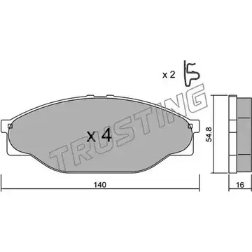 Тормозные колодки, дисковые, комплект TRUSTING 448.0 IV42JC 216 89 1749166