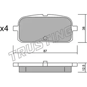 Тормозные колодки, дисковые, комплект TRUSTING 1749178 2349 1 ZNOIBE 461.0