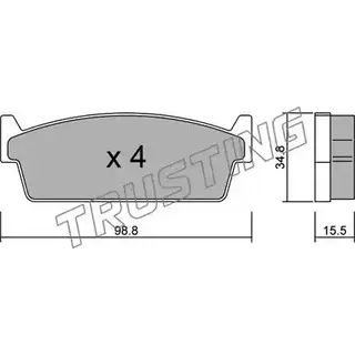 Тормозные колодки, дисковые, комплект TRUSTING 2134 1 1749256 509.0 NIFGBU