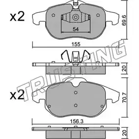 Тормозные колодки, дисковые, комплект TRUSTING 23 403 SGDLG 556.4 1749448