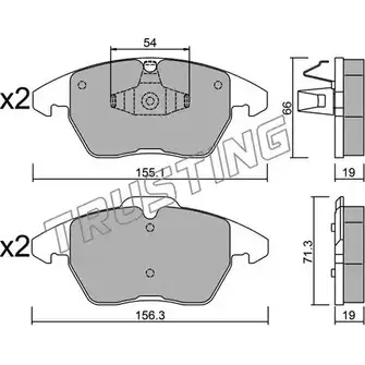 Тормозные колодки, дисковые, комплект TRUSTING 24153 564.1 2358 9 1749460 изображение 0