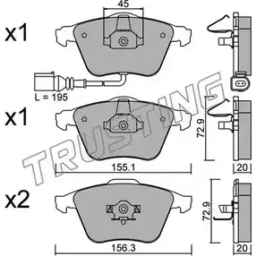 Тормозные колодки, дисковые, комплект TRUSTING 23912 23 801 565.2 1749464 изображение 0
