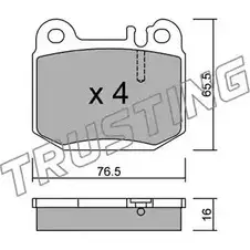 Тормозные колодки, дисковые, комплект TRUSTING GKTBM 580.0 1749499 2 3157