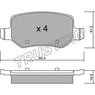 Тормозные колодки, дисковые, комплект TRUSTING 1749500 567FX 2 3138 581.0