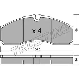 Тормозные колодки, дисковые, комплект TRUSTING 2 9160 594.3 YXCWA 1749521 изображение 0