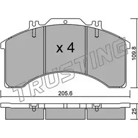 Тормозные колодки, дисковые, комплект TRUSTING FQWPF4A 596.0 1749528 2 9032