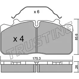 Тормозные колодки, дисковые, комплект TRUSTING 598.0 VU44U 2 9088 1749530