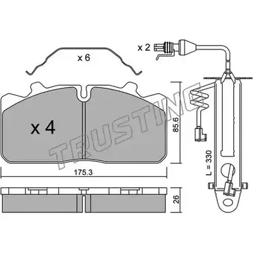 Тормозные колодки, дисковые, комплект TRUSTING OQ9L71 598.2W 29 088 1749531