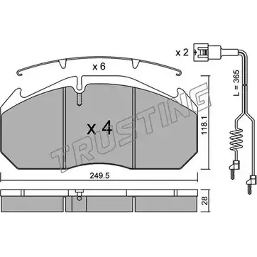 Тормозные колодки, дисковые, комплект TRUSTING 602.3W 29083 1749557 29 030 изображение 0