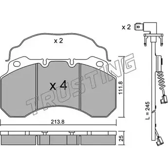 Тормозные колодки, дисковые, комплект TRUSTING 604.0W 1749576 29100 290 99 изображение 0