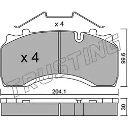 Тормозные колодки, дисковые, комплект TRUSTING 2914 1 29142 606.0 1749593 изображение 0