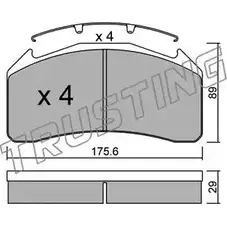 Тормозные колодки, дисковые, комплект TRUSTING 1749603 607.0 291 36 R3RGY1