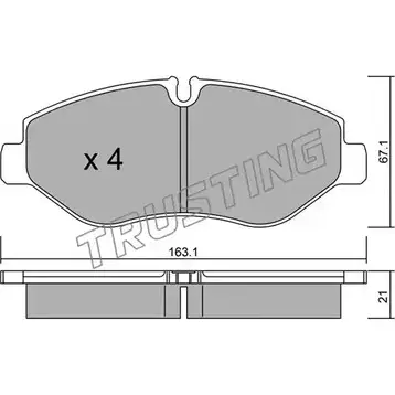 Тормозные колодки, дисковые, комплект TRUSTING 2922 9 687.1 N2LJKK 1750072