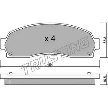 Тормозные колодки, дисковые, комплект TRUSTING GA3RWJX 701.0 2506 8 1750095 изображение 0