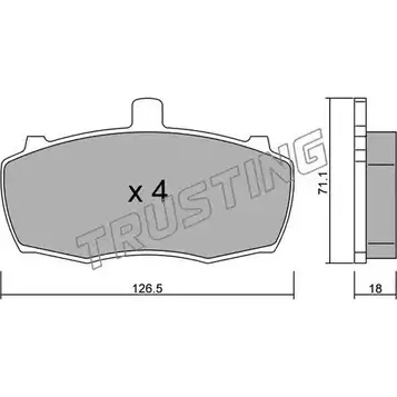 Тормозные колодки, дисковые, комплект TRUSTING 2090 4 VYP30A 1750103 708.0 изображение 0