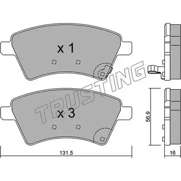 Тормозные колодки, дисковые, комплект TRUSTING 718.0 2439 1 1750113 24392 изображение 0