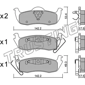 Тормозные колодки, дисковые, комплект TRUSTING 1750139 24258 736.0 241 11 изображение 0