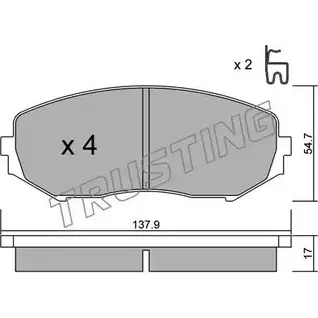 Тормозные колодки, дисковые, комплект TRUSTING 782.0 1750190 243 46 4PMXW