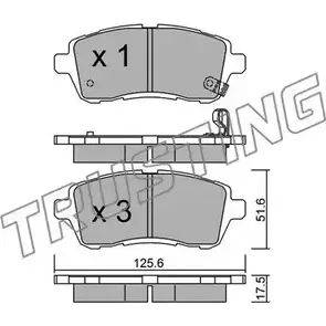 Тормозные колодки, дисковые, комплект TRUSTING 809.0 1750228 2 4283 24284 изображение 0