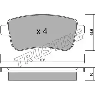 Тормозные колодки, дисковые, комплект TRUSTING 834.0 4LV3J 2 4820 1750260