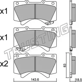Тормозные колодки, дисковые, комплект TRUSTING 1750263 24394 837.0 24 386 изображение 0