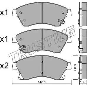 Тормозные колодки, дисковые, комплект TRUSTING 25 031 1750284 25032 855.0 изображение 0