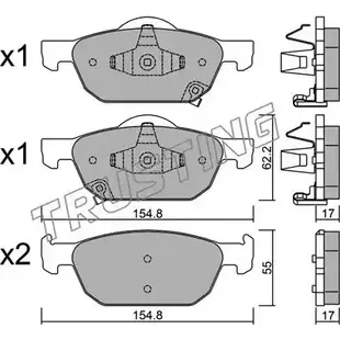 Тормозные колодки, дисковые, комплект TRUSTING 247 96 24797 1750315 883.0 изображение 0