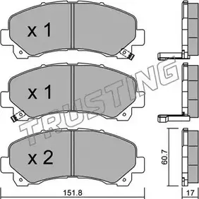 Тормозные колодки, дисковые, комплект TRUSTING 2514 9 1750488 25150 919.0 изображение 0