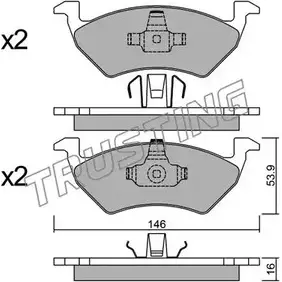 Тормозные колодки, дисковые, комплект TRUSTING 1750578 994.0 25670 2 5669 изображение 0