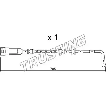 Датчик износа тормозных колодок TRUSTING 2ICC M3A 1753777 SU.146 WOO8G изображение 0