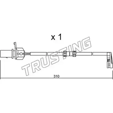 Датчик износа тормозных колодок TRUSTING BI PAEP 6Z5XGH 1753880 SU.290