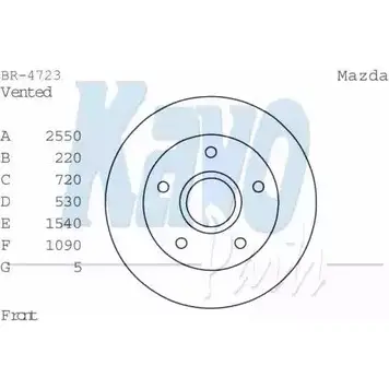 Тормозной диск KAVO PARTS 2MO X4 8HZGHJC BR-4723 1758394 изображение 0
