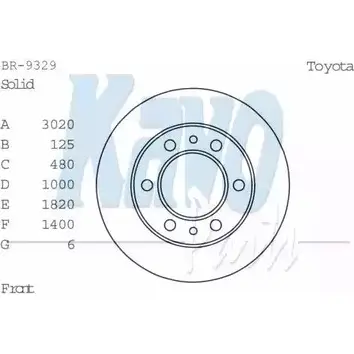Тормозной диск KAVO PARTS W21NH 1759148 YYHS 6 BR-9329 изображение 0