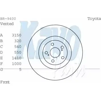 Тормозной диск KAVO PARTS 1759283 7Q42EG BR-9400 O 5CH7WR изображение 0